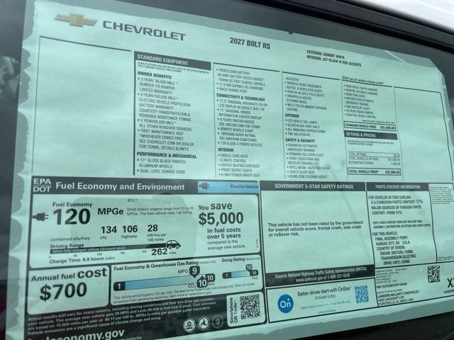 2027 Chevrolet Bolt RS