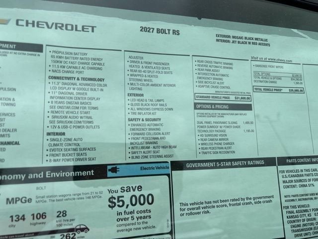 2027 Chevrolet Bolt RS