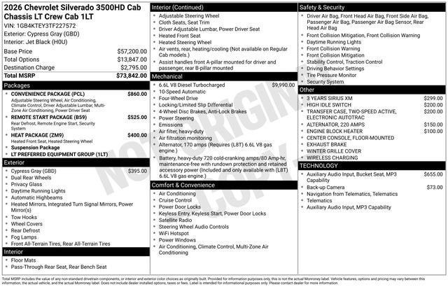 2026 Chevrolet Silverado 3500 HD Chassis Cab LT