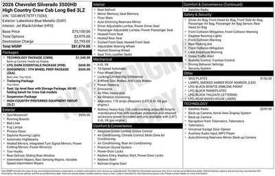 2026 Chevrolet Silverado 3500 HD High Country DRW
