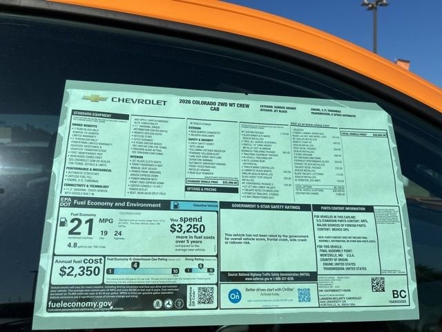 2026 Chevrolet Colorado WT