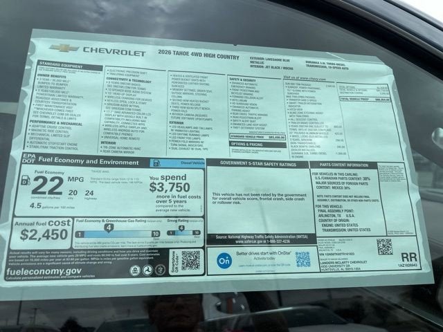 2026 Chevrolet Tahoe High Country