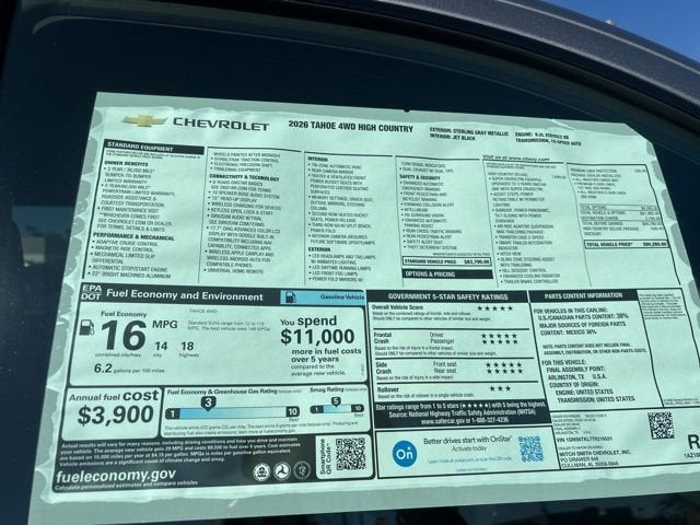 2026 Chevrolet Tahoe High Country