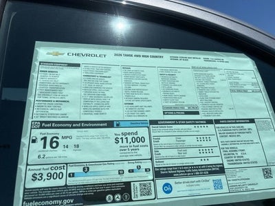2026 Chevrolet Tahoe High Country