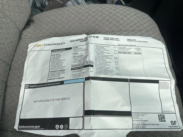 2026 Chevrolet Express Cutaway 4500 2WT