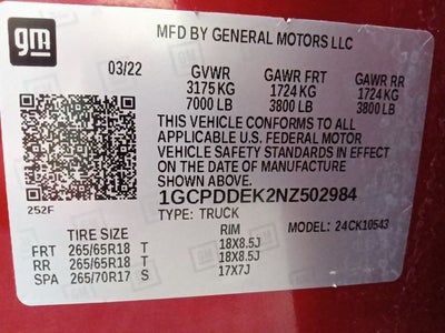 2022 Chevrolet Silverado 1500 LT LT1