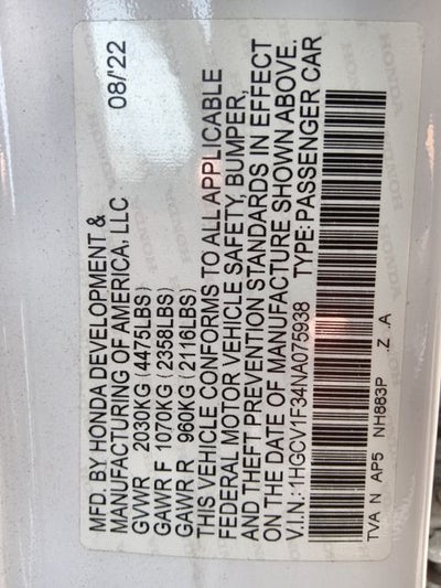 2022 Honda Accord Sport