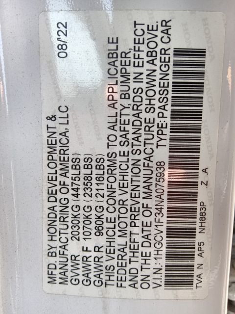2022 Honda Accord Sport