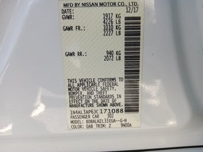 2018 Nissan Altima 2.5 SR