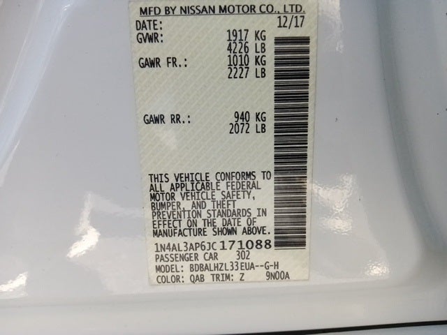 2018 Nissan Altima 2.5 SR