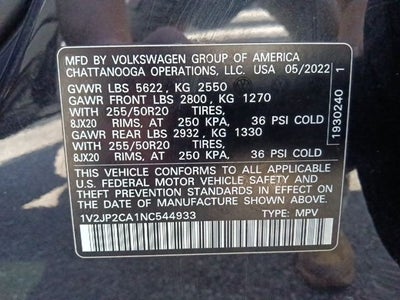 2022 Volkswagen Atlas 2.0T SE w/Technology