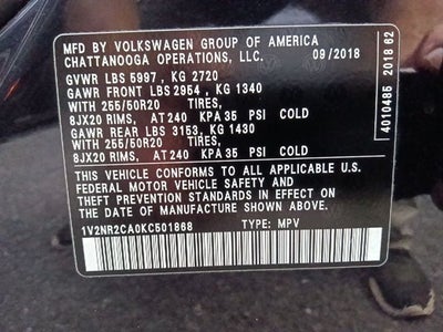 2019 Volkswagen Atlas SEL Premium 4Motion