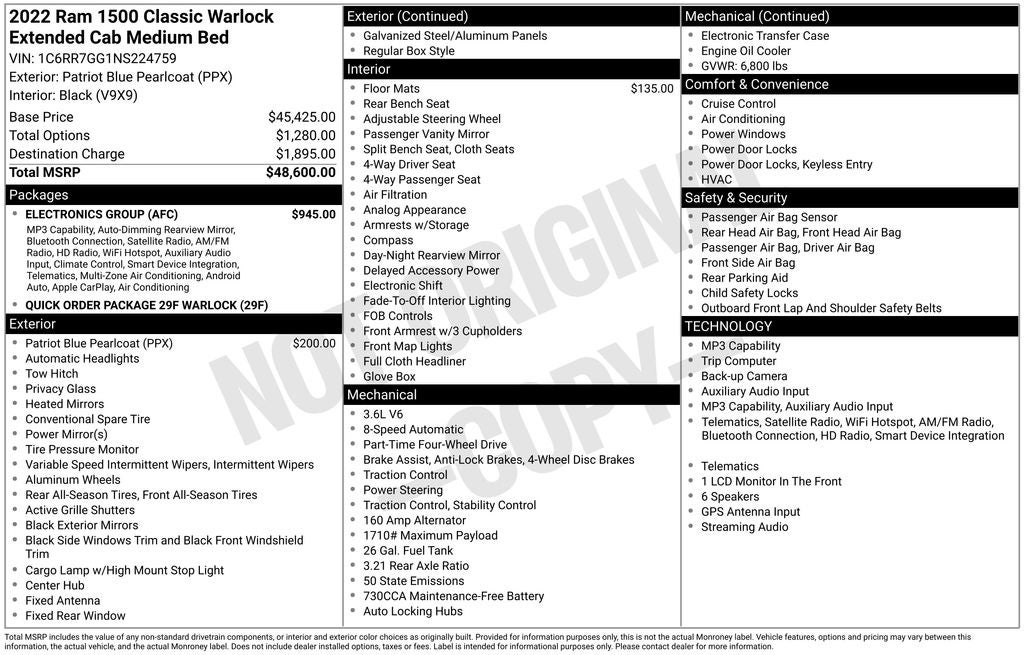 2022 RAM 1500 Classic Warlock