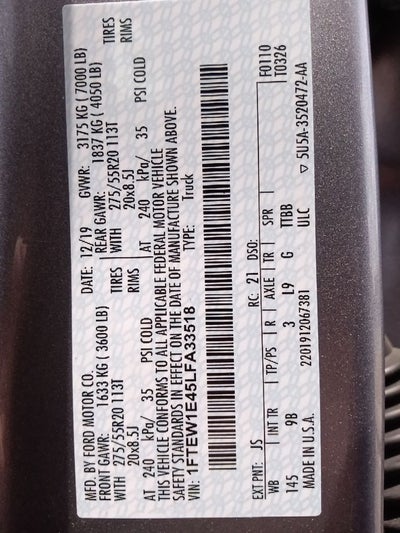 2020 Ford F-150 Platinum