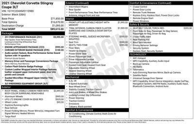 2021 Chevrolet Corvette Stingray 3LT