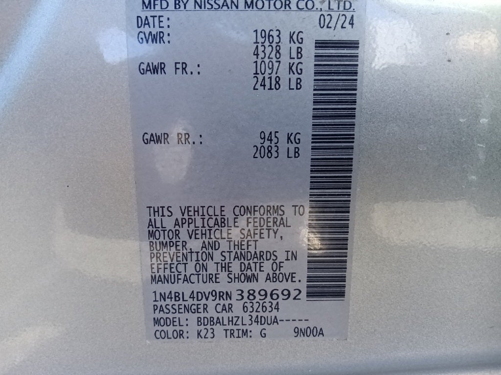 2024 Nissan Altima 2.5 SV