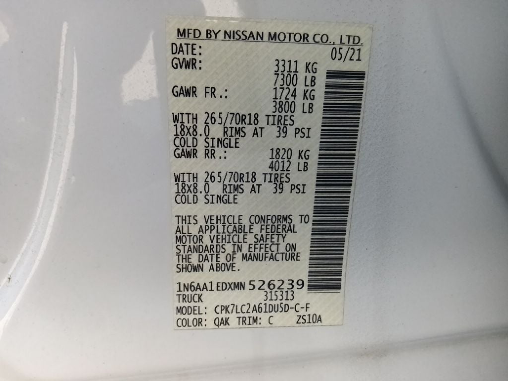 2021 Nissan Titan SV