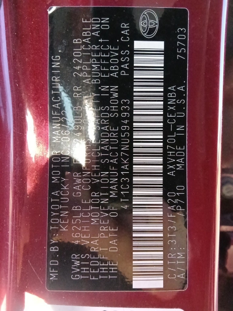 2022 Toyota Camry Hybrid LE