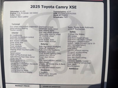 2025 Toyota Camry XSE