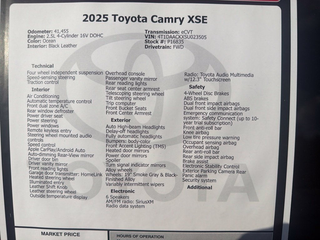 2025 Toyota Camry XSE