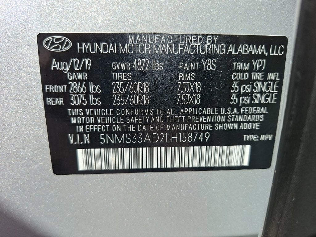 2020 Hyundai Santa Fe SEL