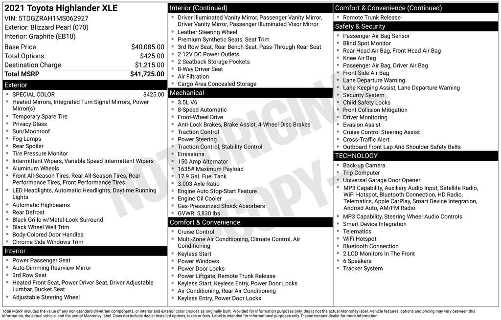 2021 Toyota Highlander XLE