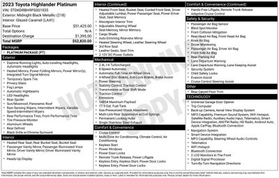 2023 Toyota Highlander Platinum