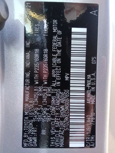 2022 Toyota Sienna Limited 7 Passenger