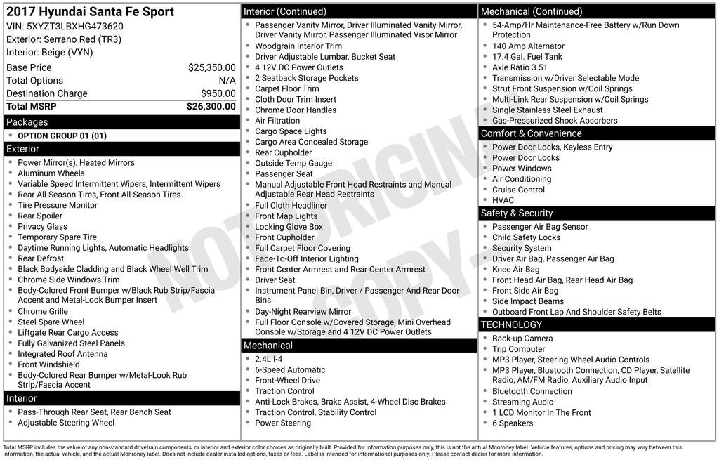 2017 Hyundai Santa Fe Sport 2.4 Base
