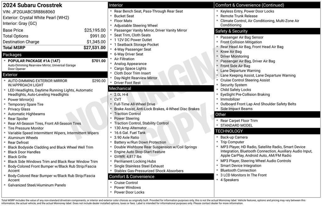 2024 Subaru Crosstrek Base