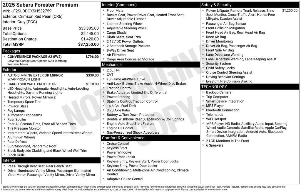 2025 Subaru Forester Premium