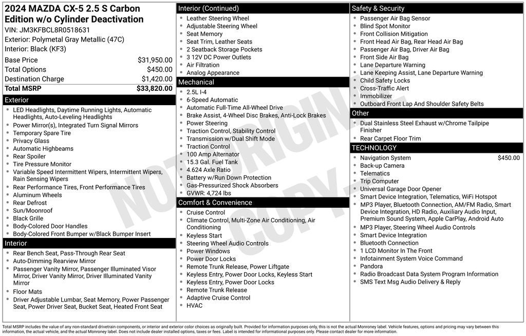 2024 Mazda Mazda CX-5 2.5 S Carbon Edition