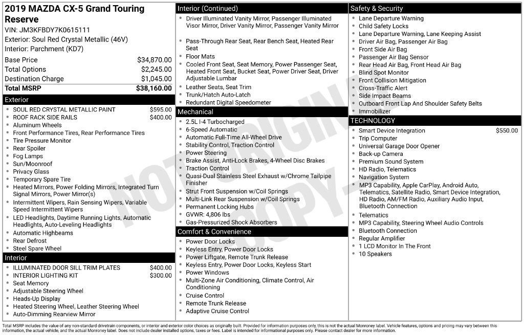 2019 Mazda Mazda CX-5 Grand Touring Reserve