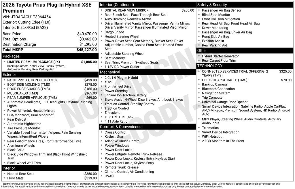 2026 Toyota Prius Plug-In Hybrid XSE Premium