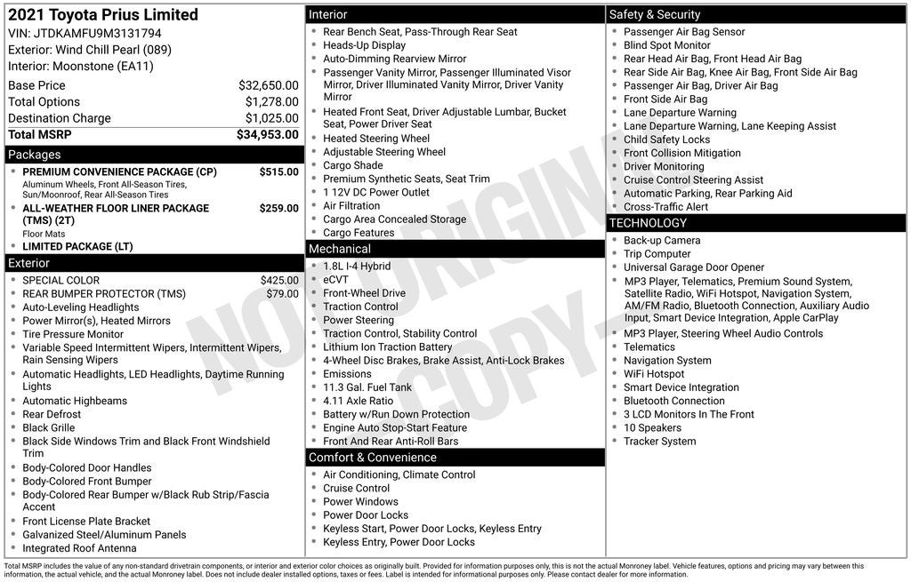 2021 Toyota Prius Limited
