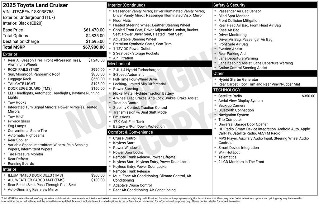 2025 Toyota Land Cruiser Base