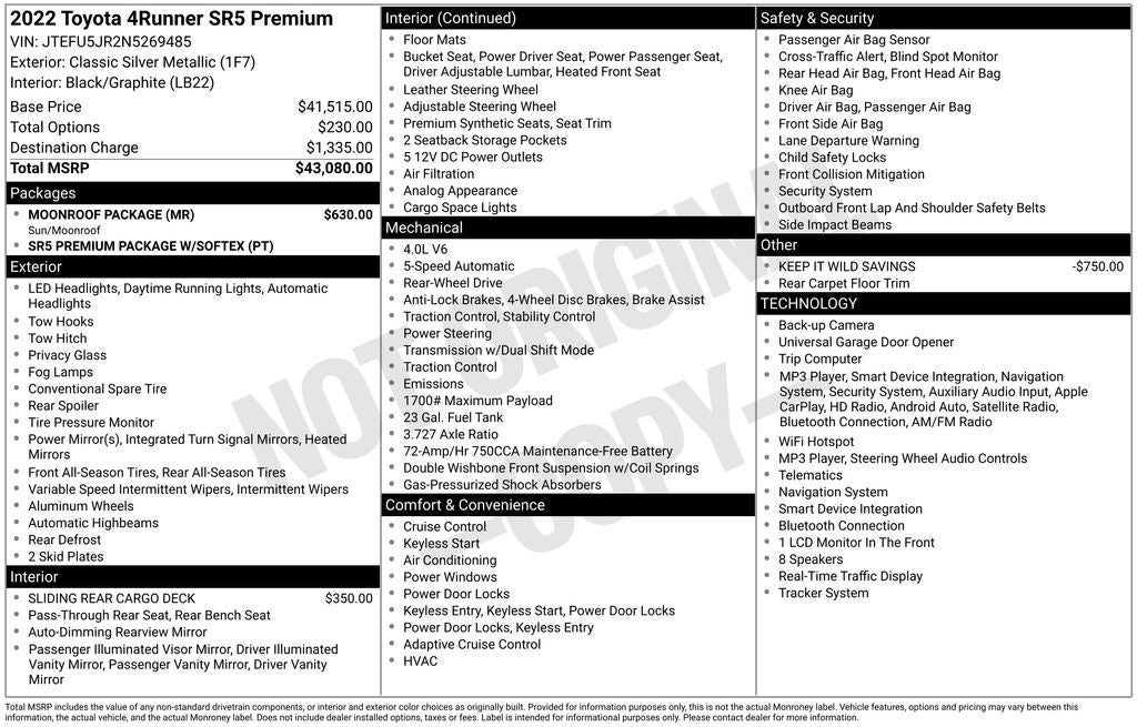 2022 Toyota 4Runner SR5 Premium