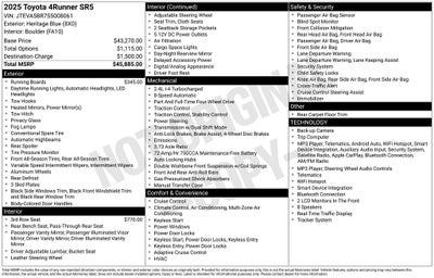2025 Toyota 4Runner SR5