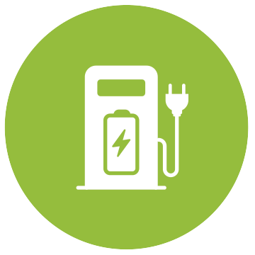 Icon representing electric charging station.